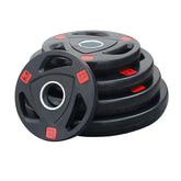 set of 2.5/5/10/15/20kg Olympic Tri-Grip Rubber Coated Weight Plates